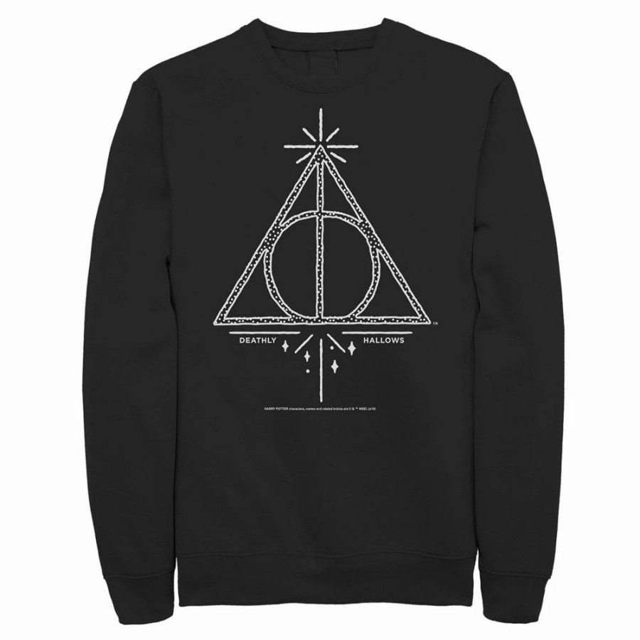 Tops * | Big & Tall Harry Potter Deathly Hallows Symbol Line Art Sweatshirt