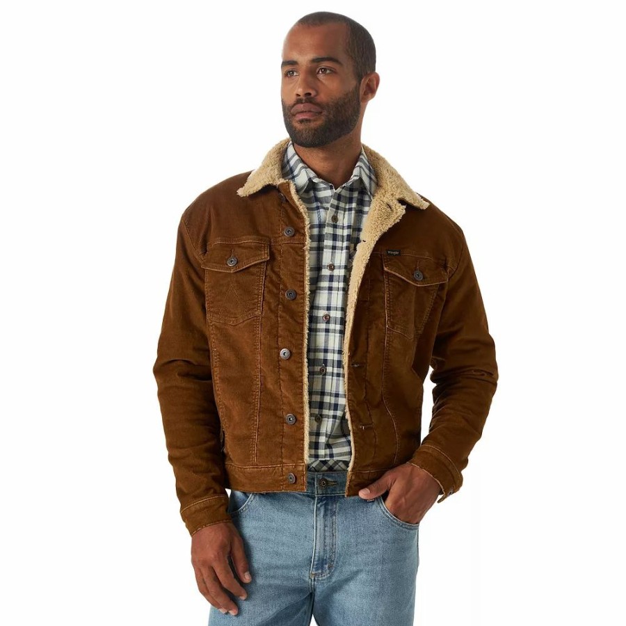 Outerwear * | Men'S Wrangler Sherpa-Lined Corduroy Jacket