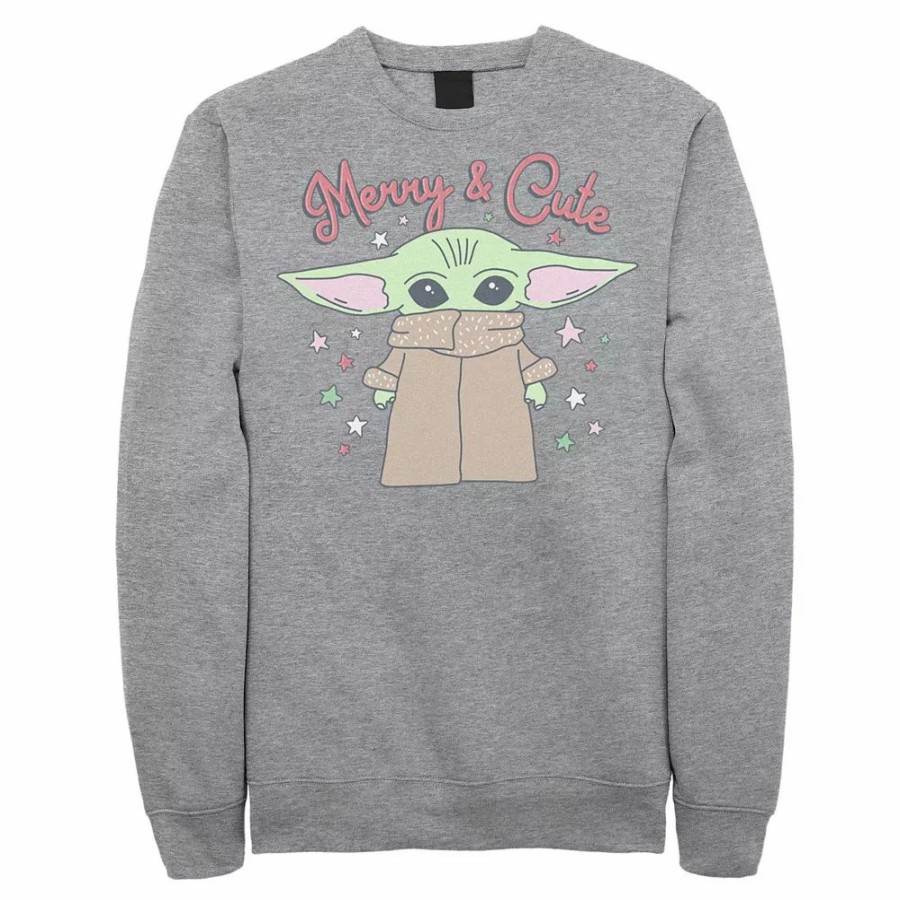 Tops * | Men'S Star Wars: The Mandalorian The Child Christmas Merry & Cute Sweatshirt