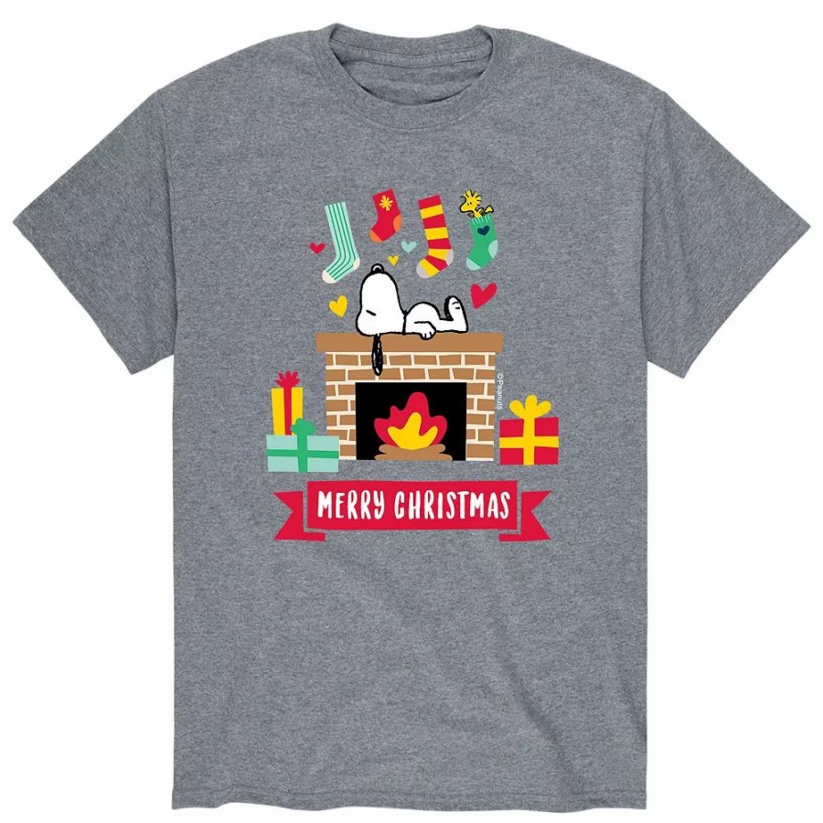 Tops * | Men'S Peanuts Merry Christmas Tee