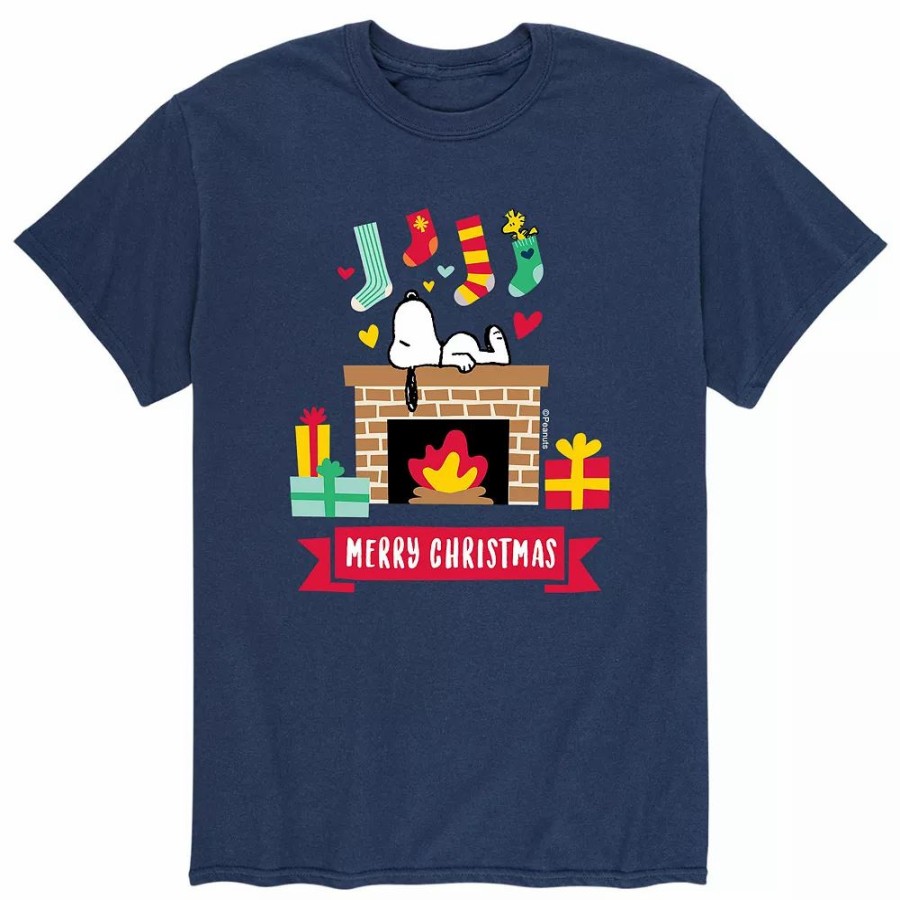 Tops * | Men'S Peanuts Merry Christmas Tee