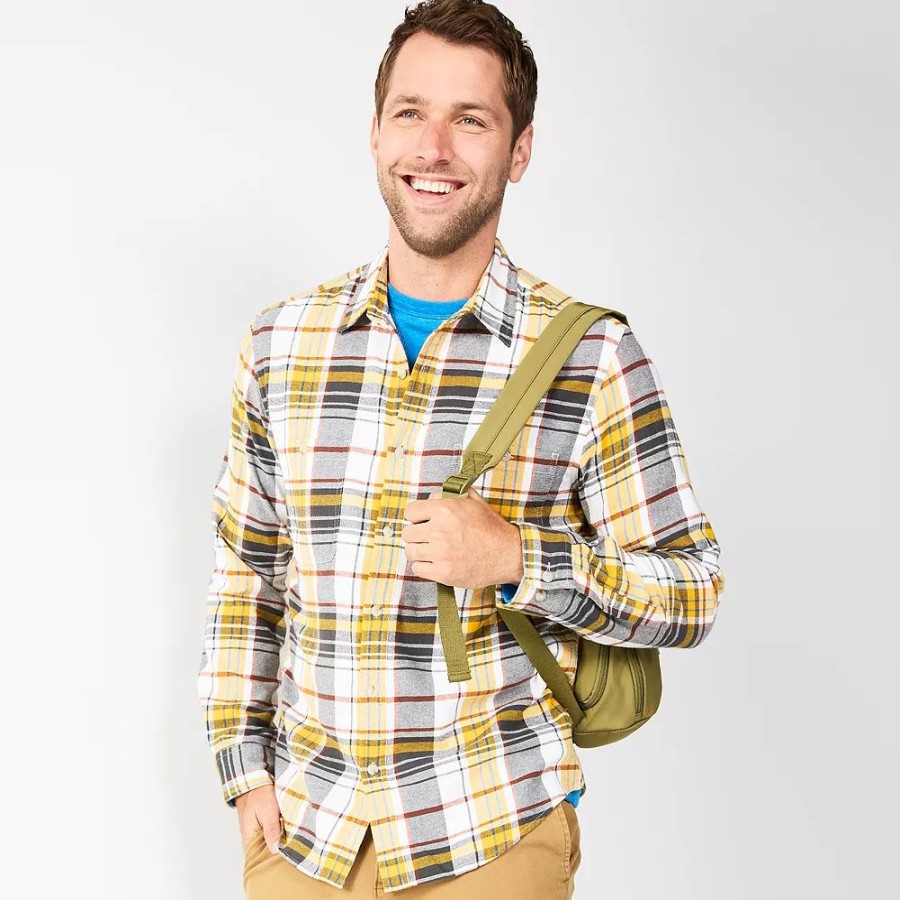 Tops * | Men'S Sonoma Goods For Life Flannel Button-Down Shirt