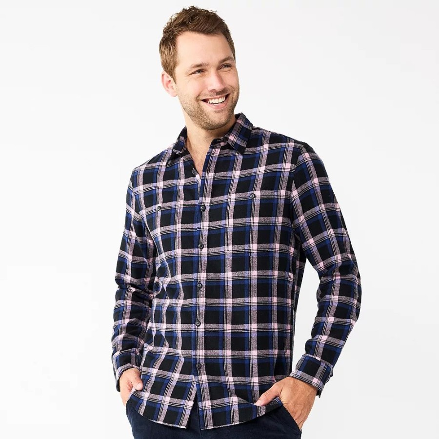 Tops * | Men'S Sonoma Goods For Life Flannel Button-Down Shirt