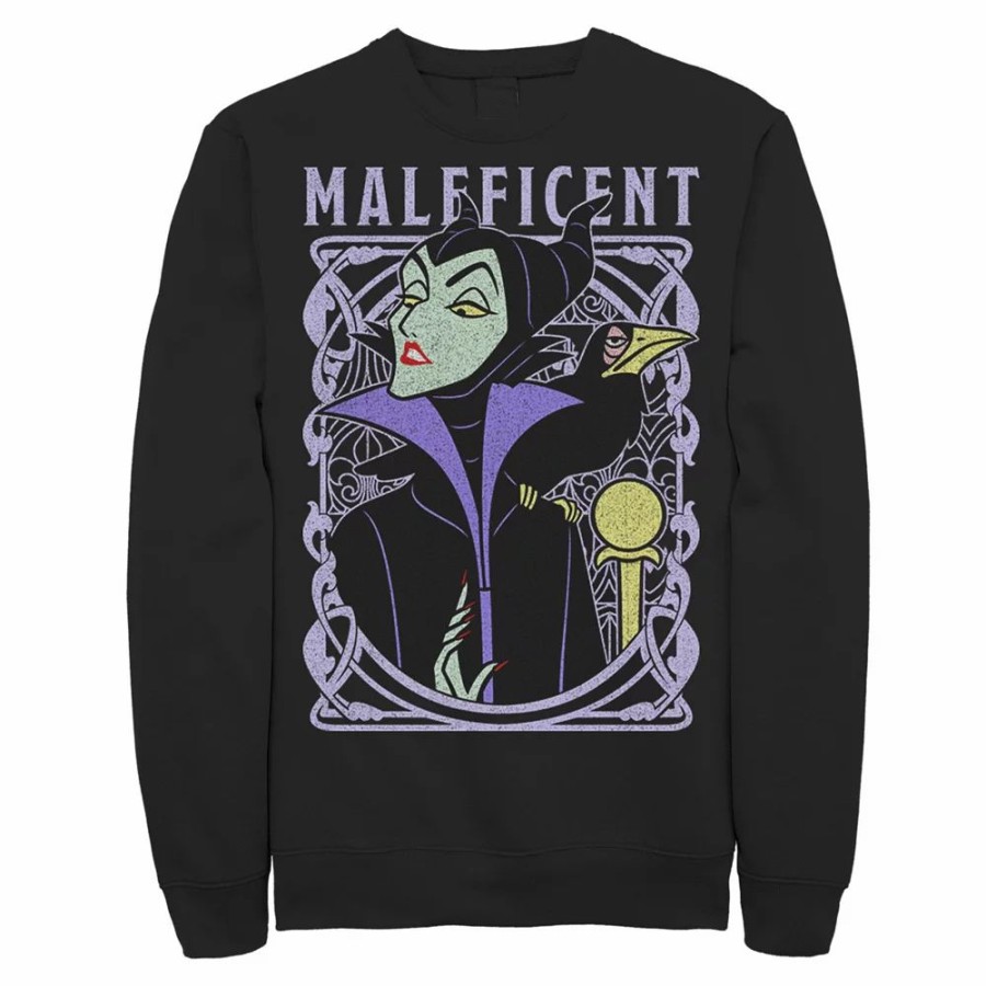 Tops * | Men'S Disney Sleeping Beauty Maleficent Old School Poster Sweatshirt