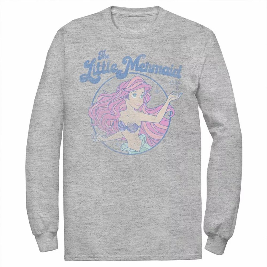 Tops * | Men'S Disney The Little Mermaid Ariel Distressed Circle Portrait Tee