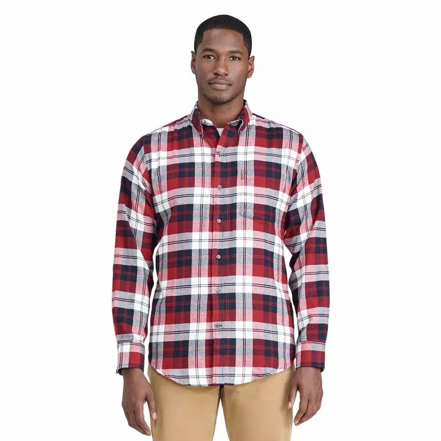 Tops * | Big & Tall Izod Classic-Fit Plaid Flannel Button-Down Shirt