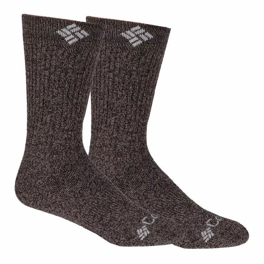 Socks & Hosiery * | Men'S Columbia Lifestyle Welt Logo Cushioned Thermal Wool Crew Socks