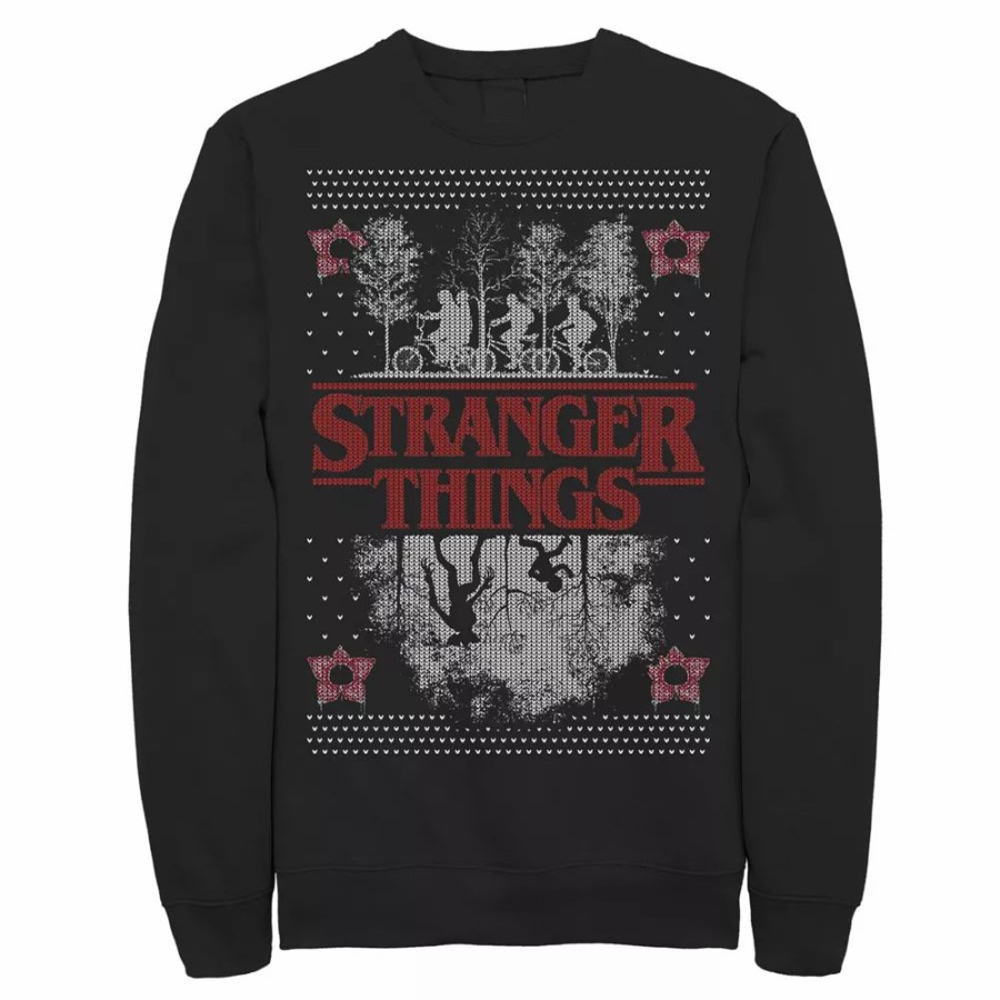 Tops * | Men'S Netflix Stranger Things Ugly Christmas Sweater Style Sweatshirt