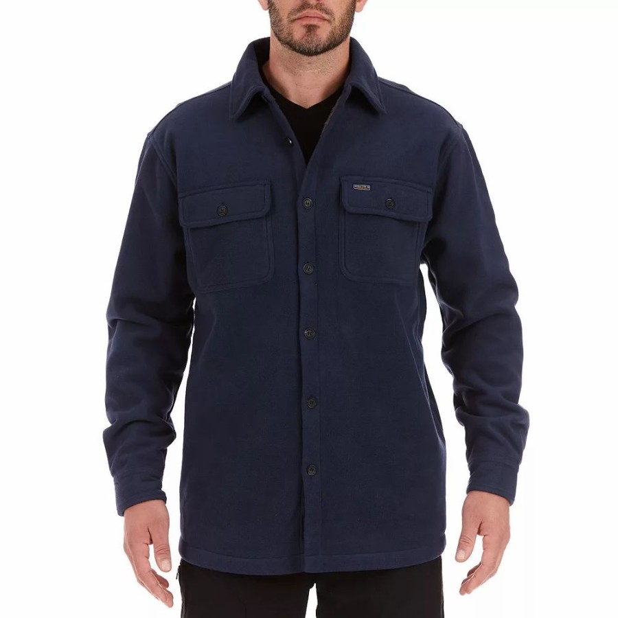 Outerwear * | Men'S Smith'S Workwear Sherpa-Lined Fleece Shirt Jacket