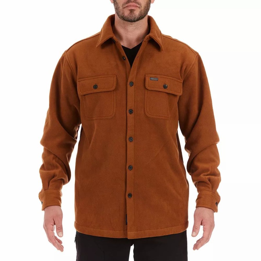 Outerwear * | Men'S Smith'S Workwear Sherpa-Lined Fleece Shirt Jacket