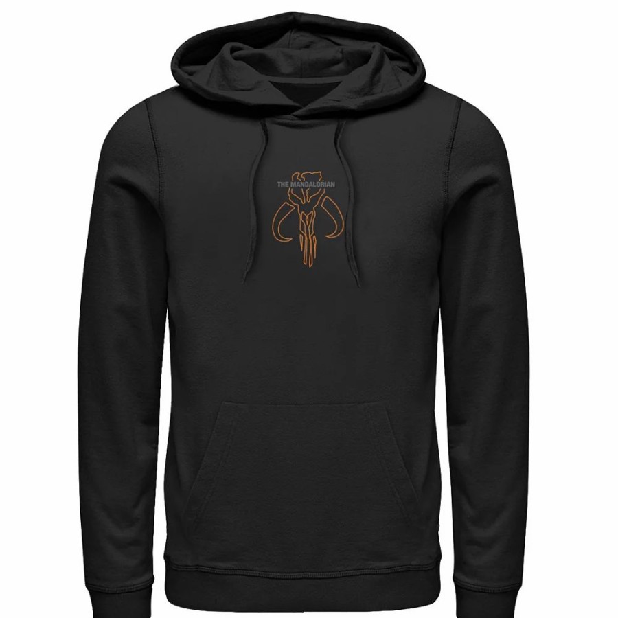 Tops * | Men'S Star Wars: The Mandalorian Mythosaur Outline Logo Hoodie