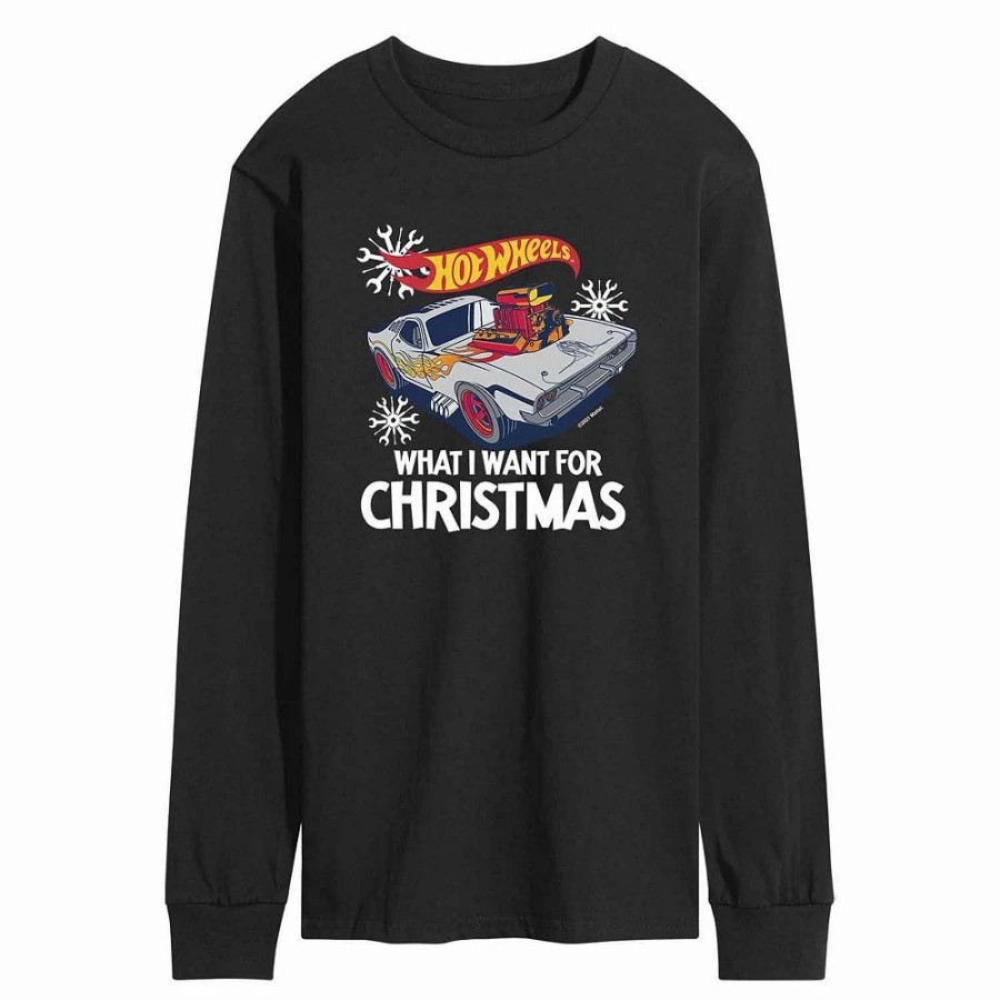 Tops * | Men'S Hot Wheels "What I Want For Christmas" Tee