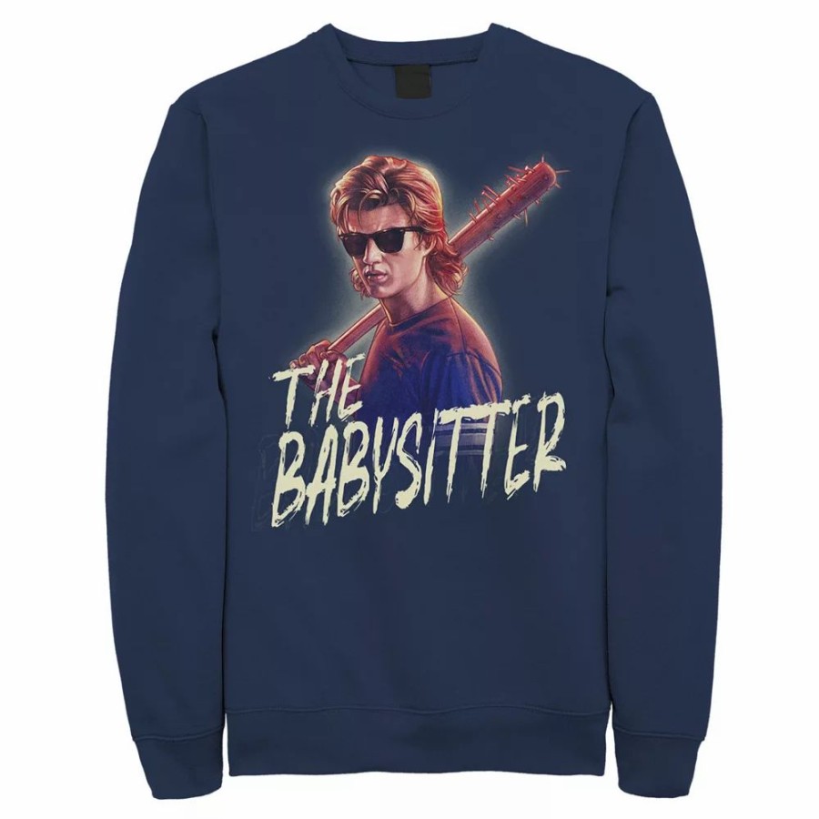 Tops * | Men'S Netflix Stranger Things Steve The Babysitter Portrait Sweatshirt