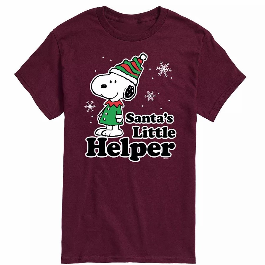 Tops * | Men'S Peanuts Santa'S Little Helper Tee