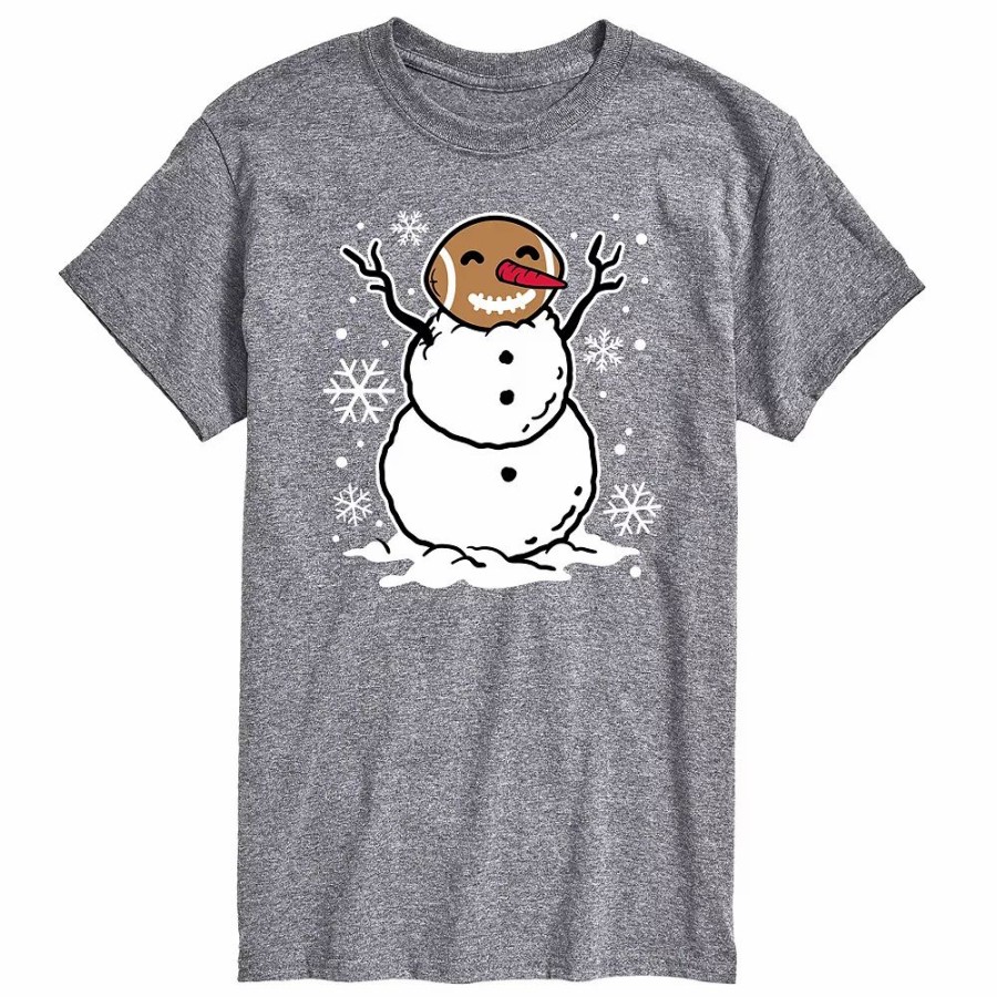 Tops * | Big & Tall Football Snowman Tee