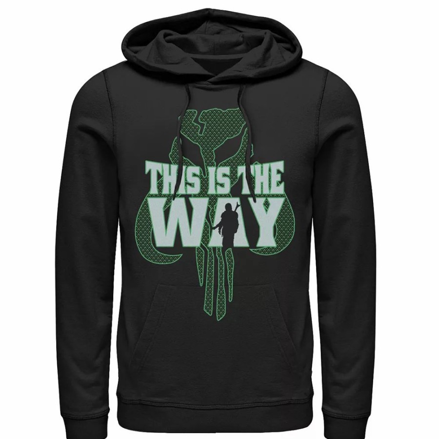 Tops * | Men'S Star Wars: The Mandalorian This Is The Way Logo Silhouette Hoodie