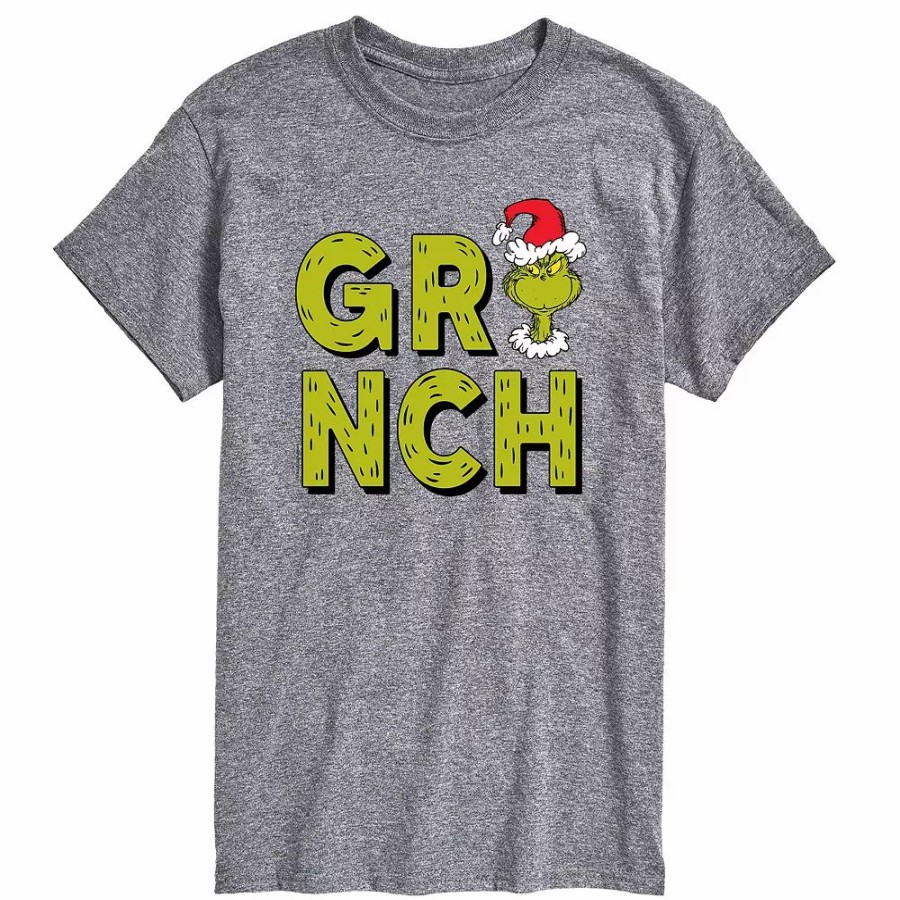 Tops * | Big & Tall Grinch Fur Letters Tee