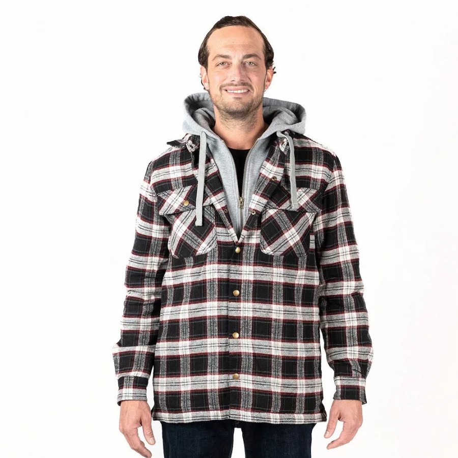 Tops * | Men'S Sonoma Goods For Life Flannel Hooded Shirt Jacket