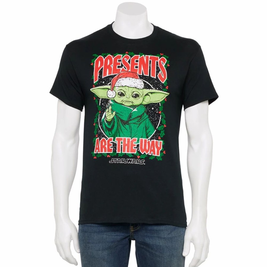 Tops * | Men'S Star Wars Presents Are The Way Grogu Holiday Tee