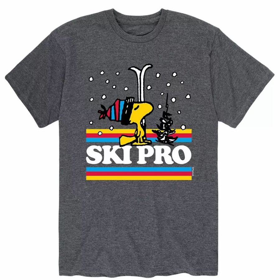 Tops * | Men'S Peanuts Woodstock "Ski Pro" Tee