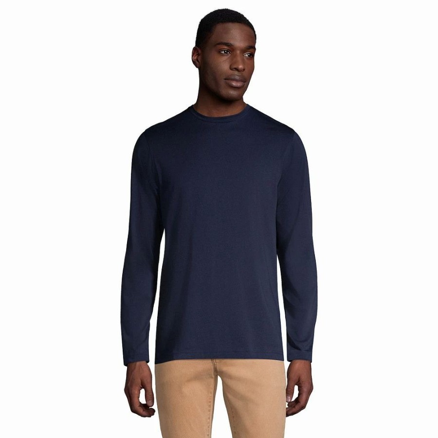 Tops * | Big & Tall Lands' End Supima Crewneck Tee