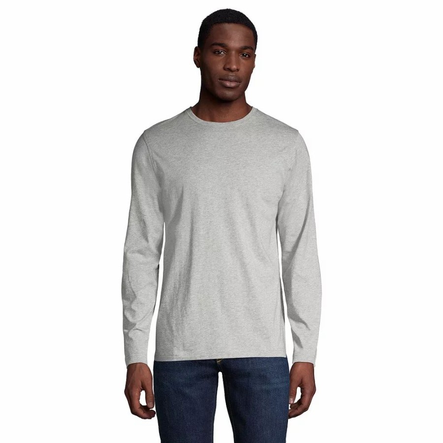 Tops * | Big & Tall Lands' End Supima Crewneck Tee