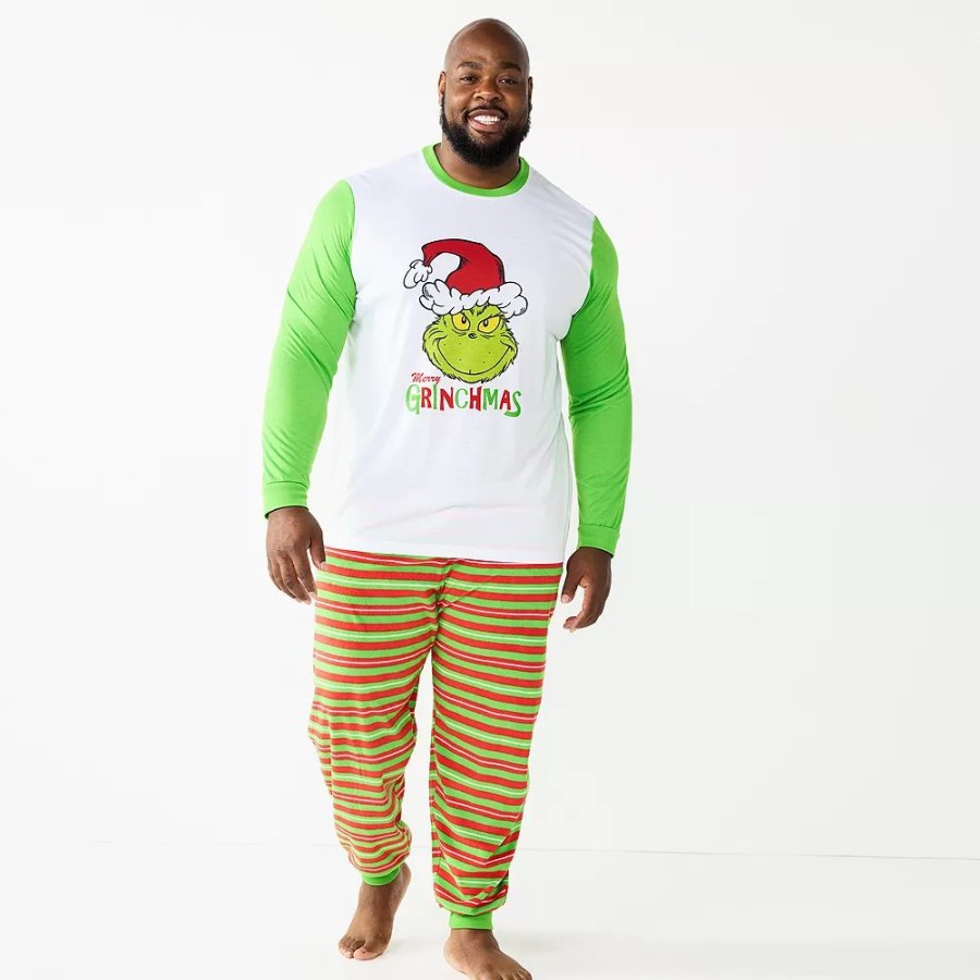 Sleepwear * | Big & Tall Jammies For Your Families How The Grinch Stole Christmas Pajama Set