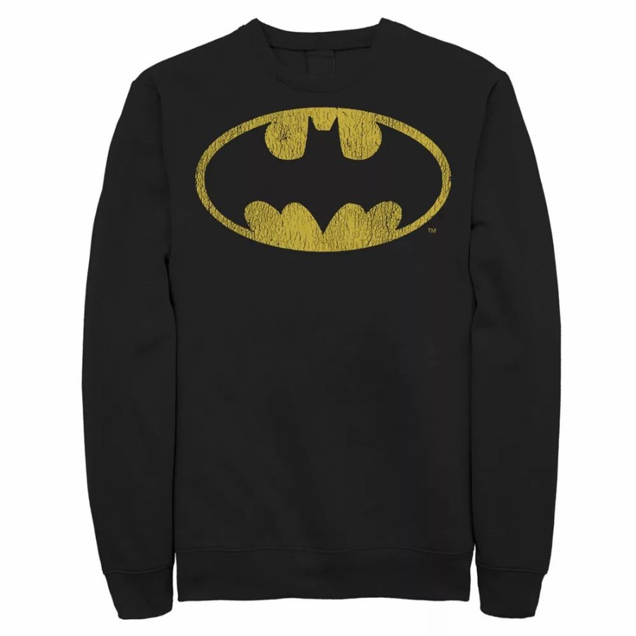 Tops * | Men'S Dc Comics Batman Distressed Classic Logo Sweatshirt