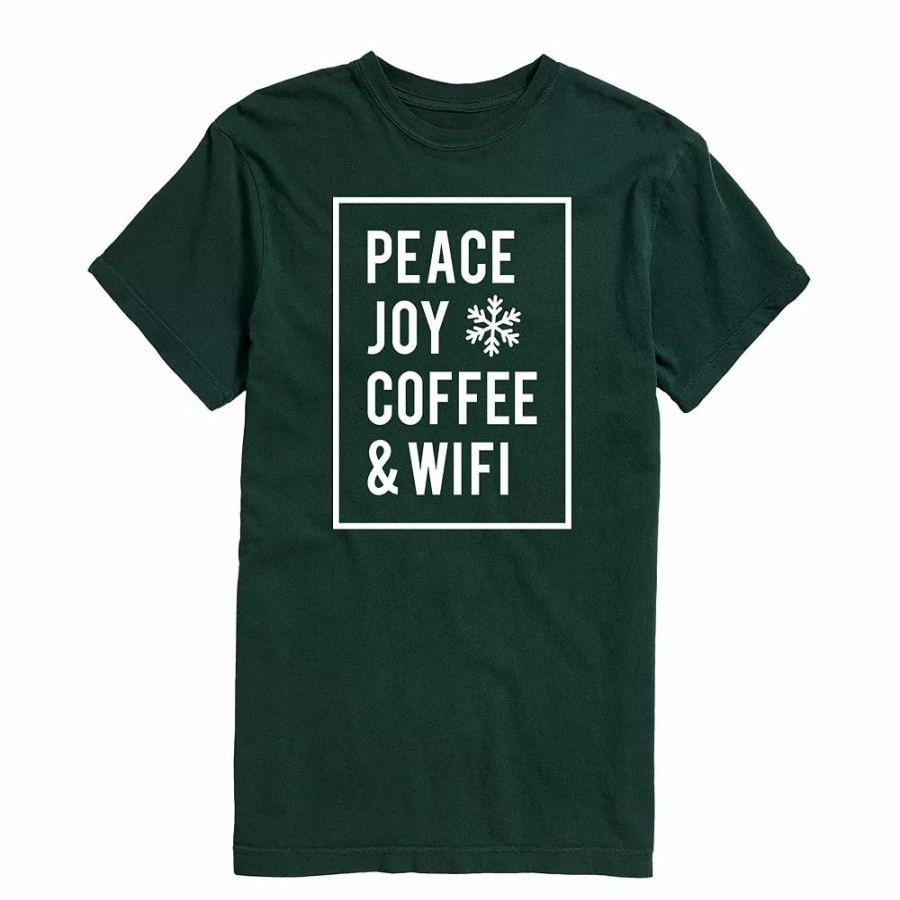 Tops * | Men'S Peace Joy Coffee Wifi Tee