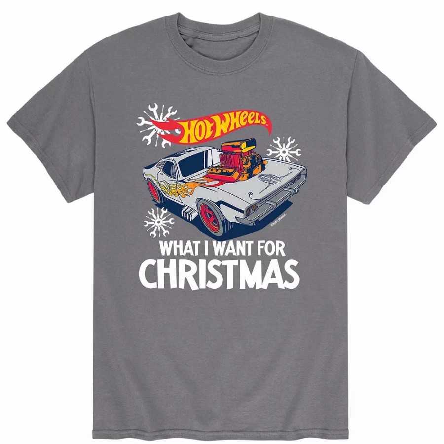 Tops * | Men'S Hot Wheels "What I Want For Christmas" Tee