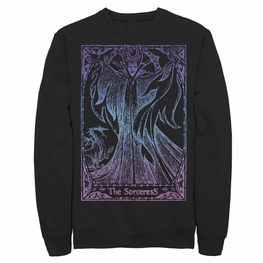 Tops * | Men'S Disney Sleeping Beauty Maleficent Tarot Poster Sweatshirt