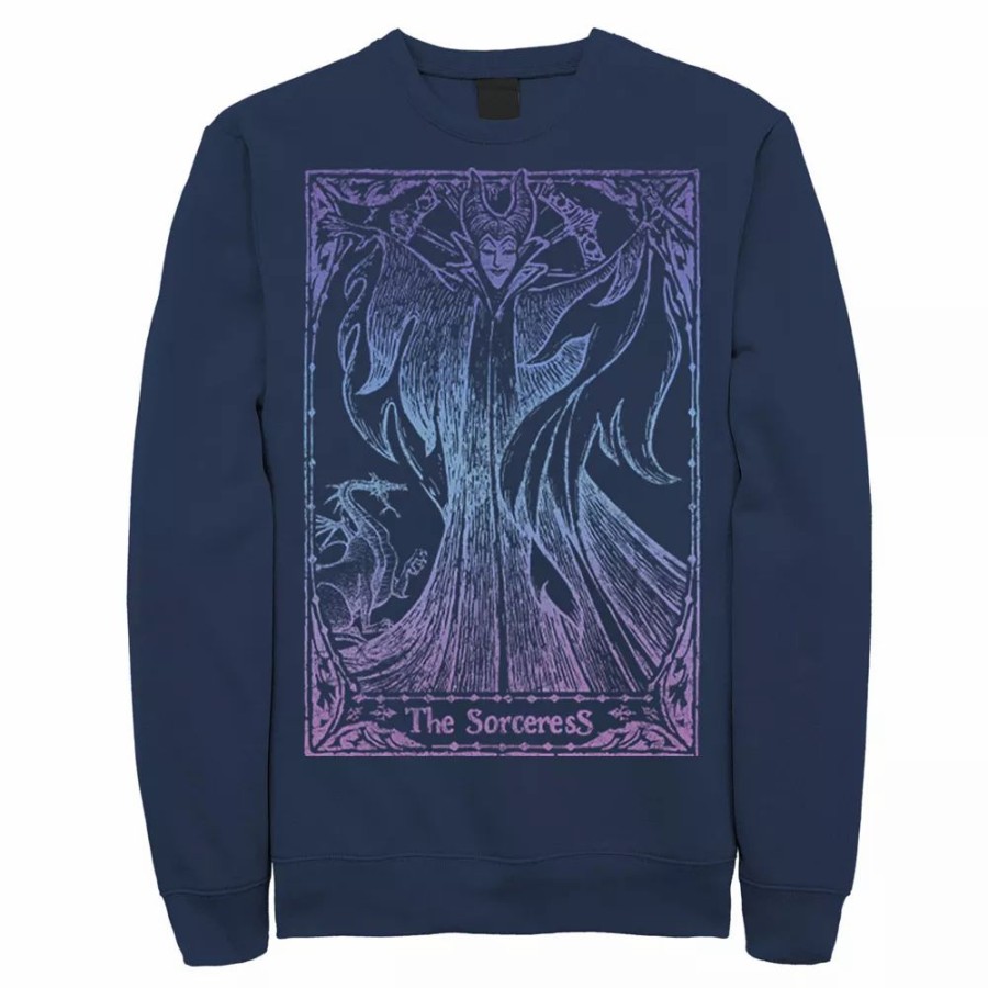 Tops * | Men'S Disney Sleeping Beauty Maleficent Tarot Poster Sweatshirt