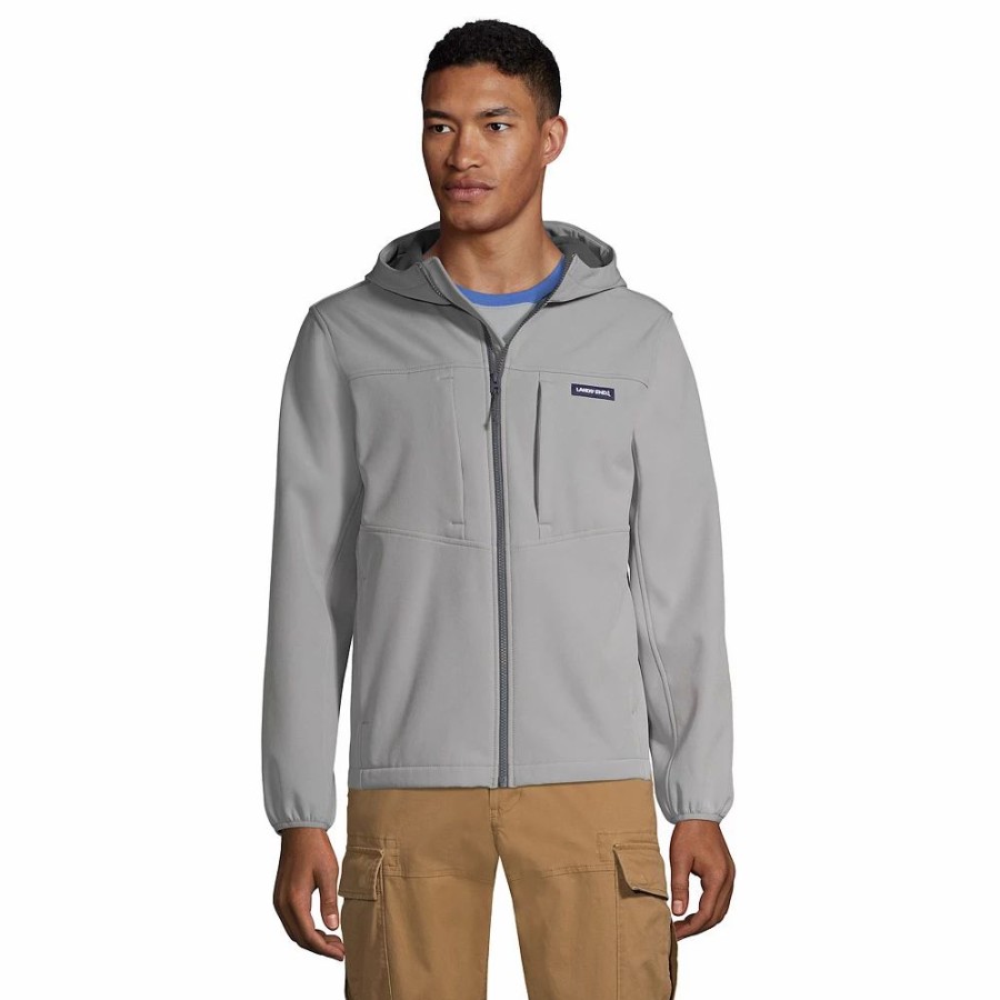 Outerwear * | Big & Tall Lands' End Hooded Softshell Jacket