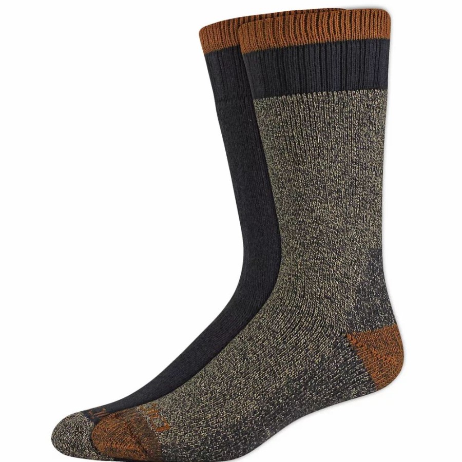 Socks & Hosiery * | Men'S Dickies Heavy Weight Cotton Thermal Crew 2 Pack