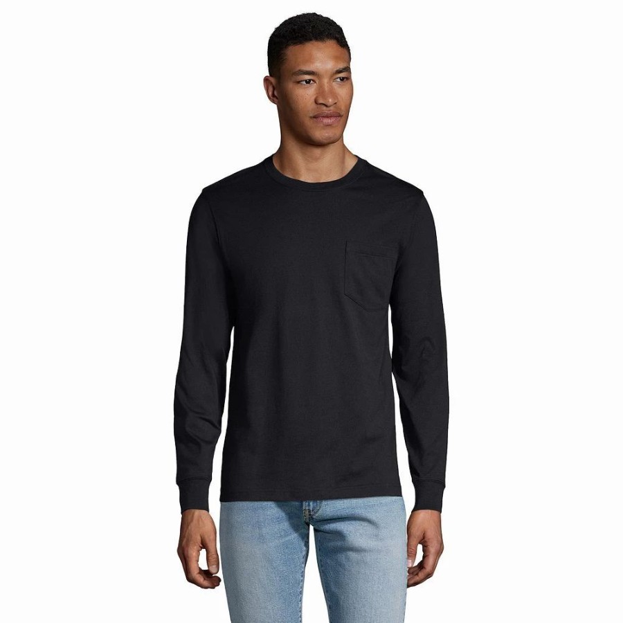 Tops * | Big & Tall Lands' End Super-T Pocket Tee