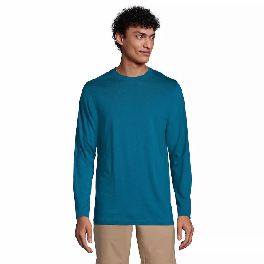 Tops * | Big & Tall Lands' End Classic-Fit Supima Tee