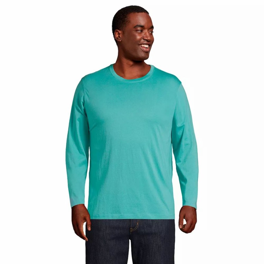 Tops * | Big & Tall Lands' End Classic-Fit Supima Tee