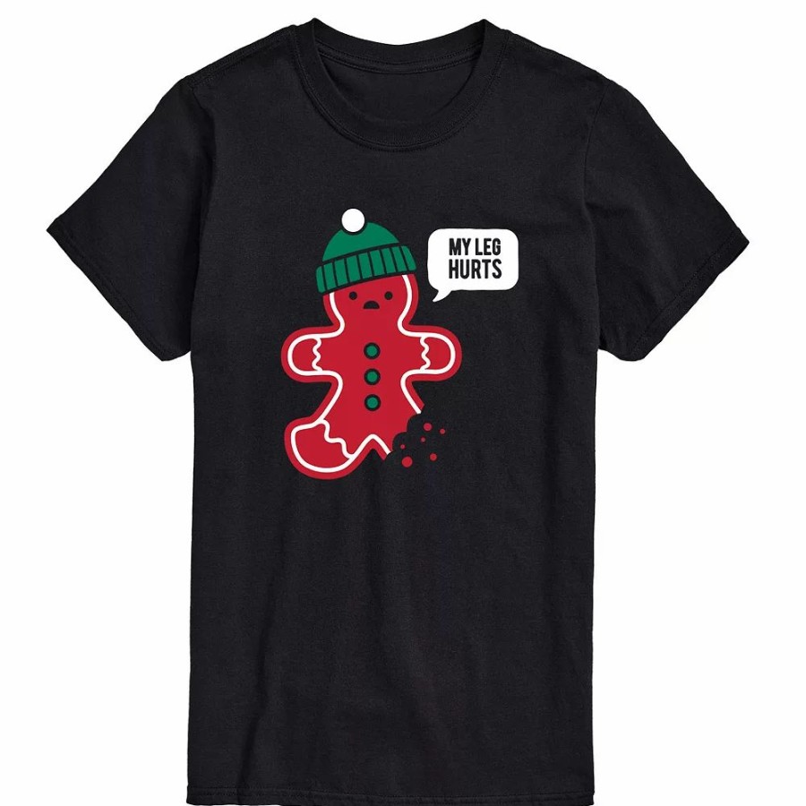 Tops * | Big & Tall Gingerbread Leg Hurts Tee