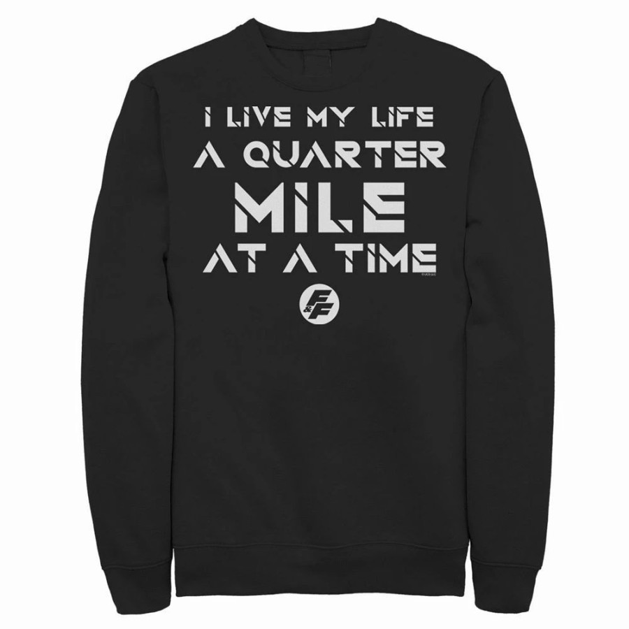 Tops * | Men'S Fast & Furious Life At A Quarter Mile At A Time Word Stack Sweatshirt