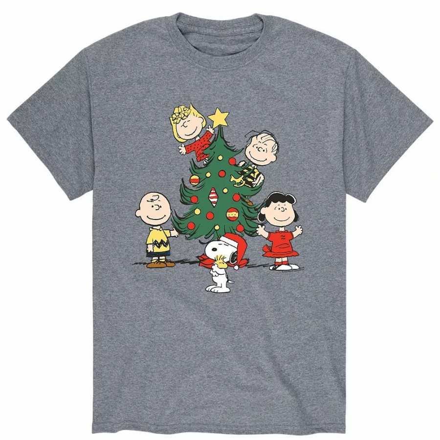 Tops * | Men'S Peanuts Oh Christmas Tree Tee