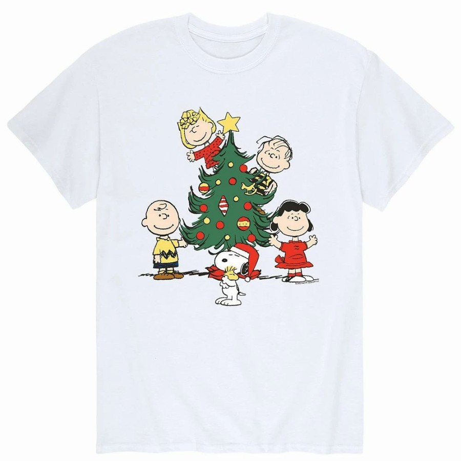 Tops * | Men'S Peanuts Oh Christmas Tree Tee