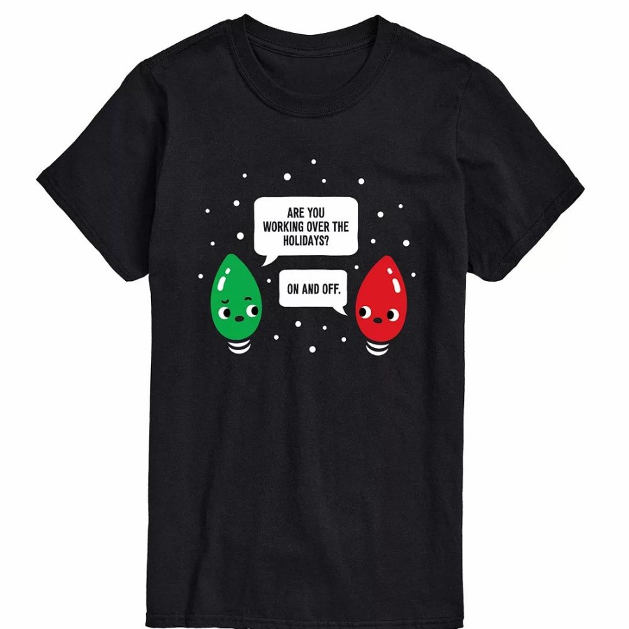 Tops * | Big & Tall Working Christmas Bulbs Tee