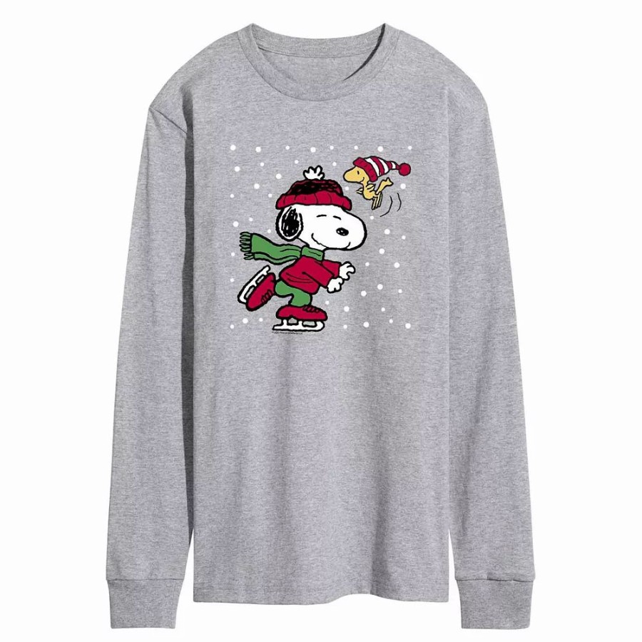 Tops * | Men'S Peanuts Ice Skate Tee