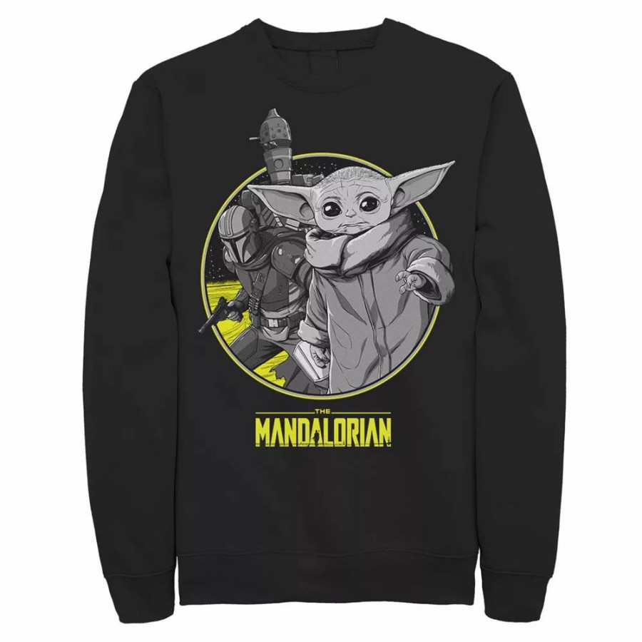 Tops * | Men'S Star Wars: The Mandalorian The Child Group Shot Logo Sweatshirt