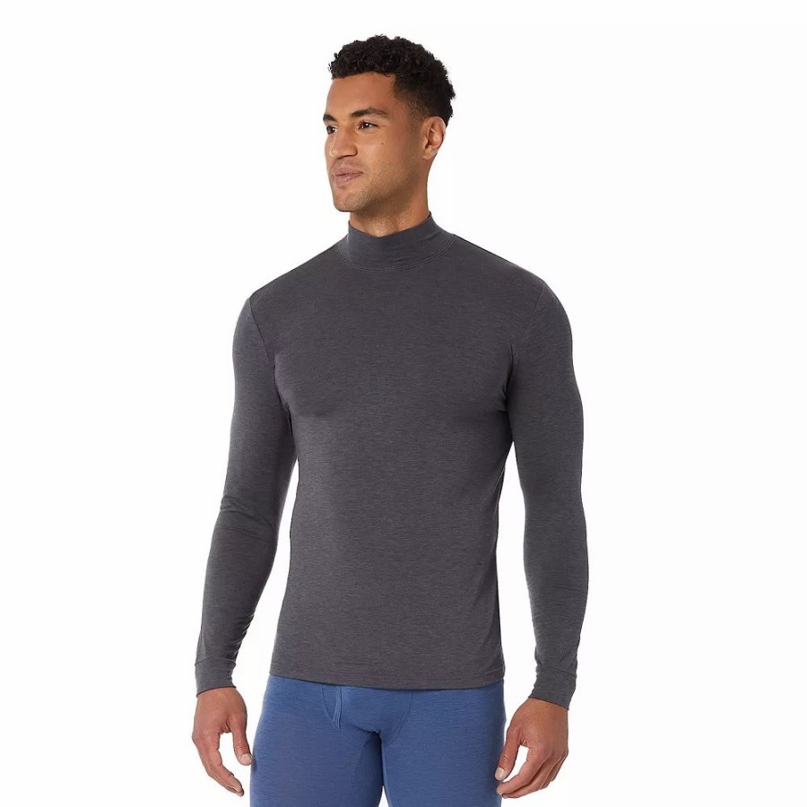 Tops * | Men'S Heatkeep Lightweight Basic Mockneck Tee