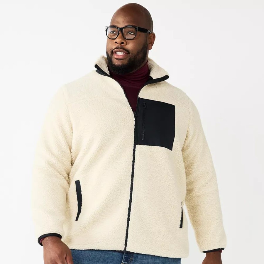 Tops * | Big & Tall Sonoma Goods For Life Sherpa Full-Zip Jacket