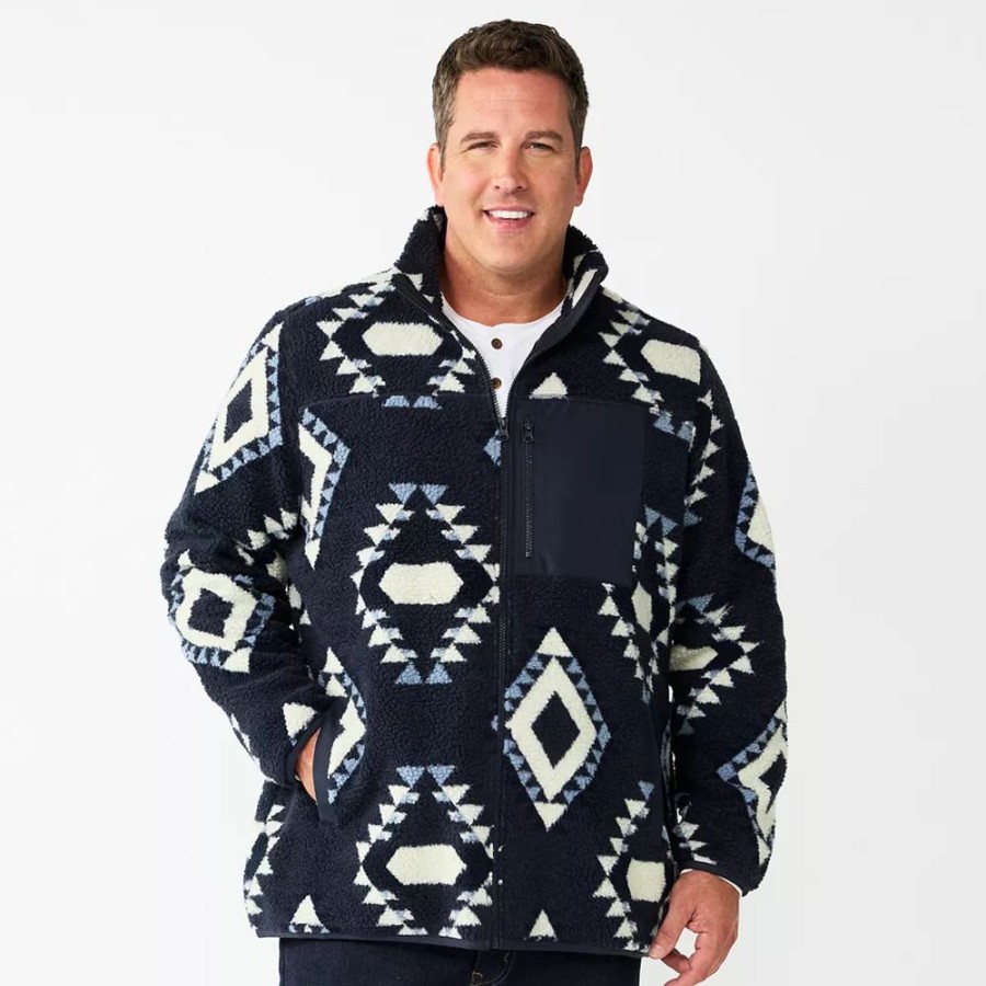 Tops * | Big & Tall Sonoma Goods For Life Sherpa Full-Zip Jacket