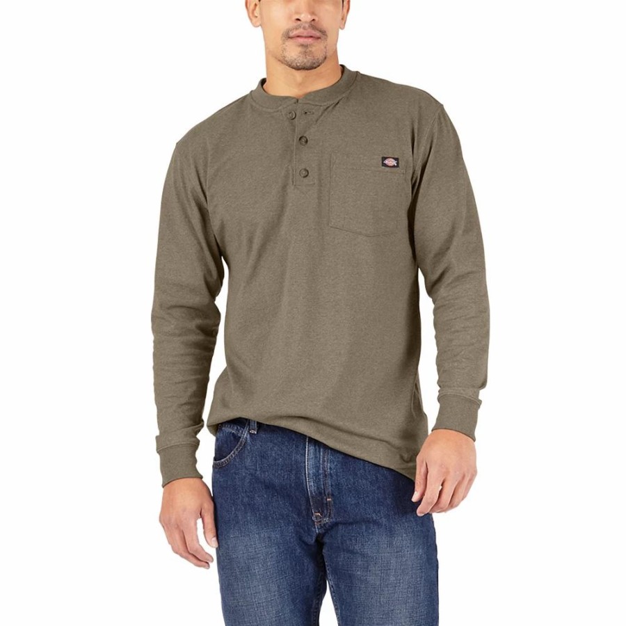 Tops * | Big & Tall Dickies Relaxed-Fit Heavyweight Henley