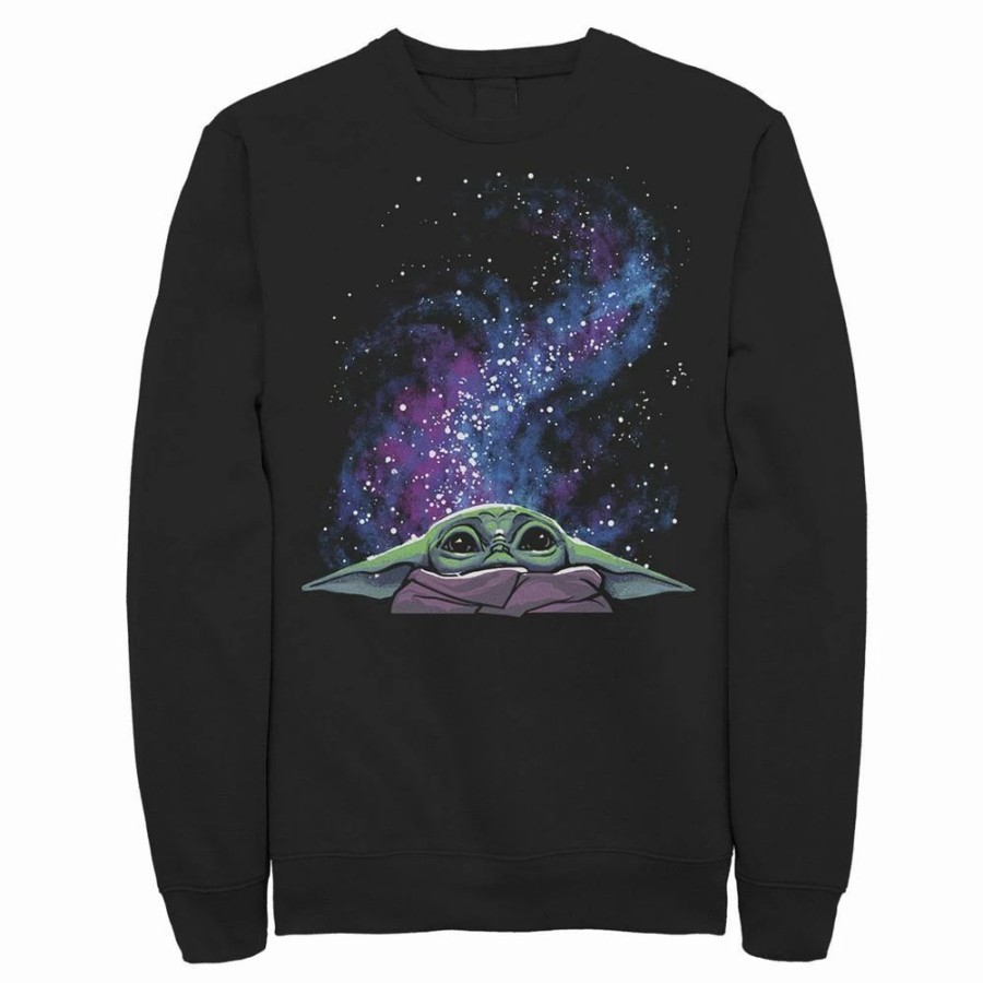 Tops * | Men'S Star Wars: The Mandalorian The Child Galaxy Big Face Sweatshirt