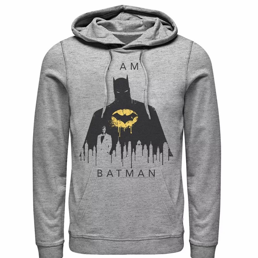 Tops * | Men'S Dc Comics I Am Batman Skyline Poster Hoodie